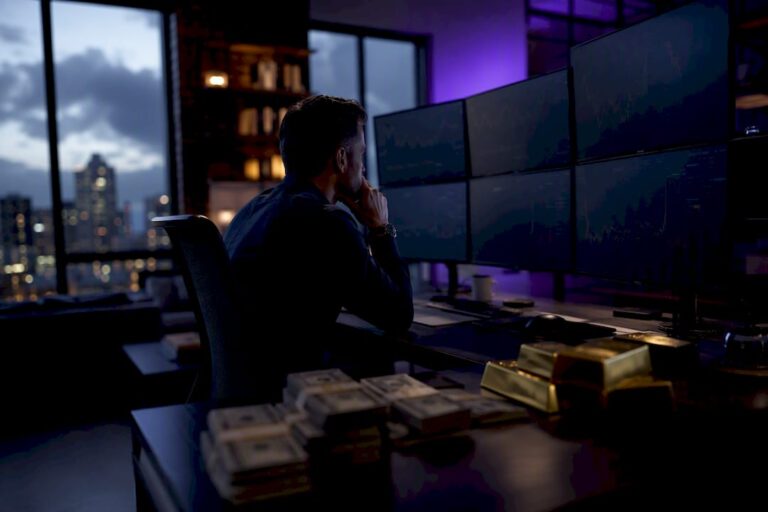 1787077905972_Trading-setup-with-dark-monitors-and-funds Trading setup with dark monitors and funds