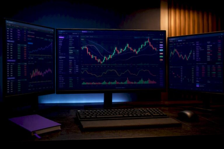 Algorithmic trading workstation with chart monitors